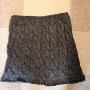 Theory Charcoal Cable Knit wool & cashmere Mini Skirt